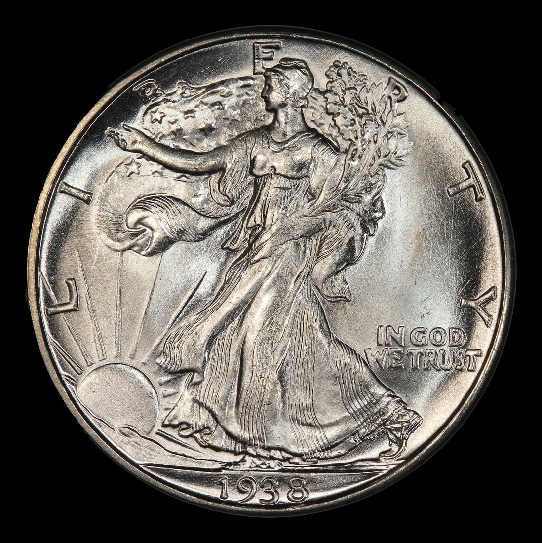 1938-d Walking Liberty Half Dollar Near Top Pop 50c ms67 SEGS - 2