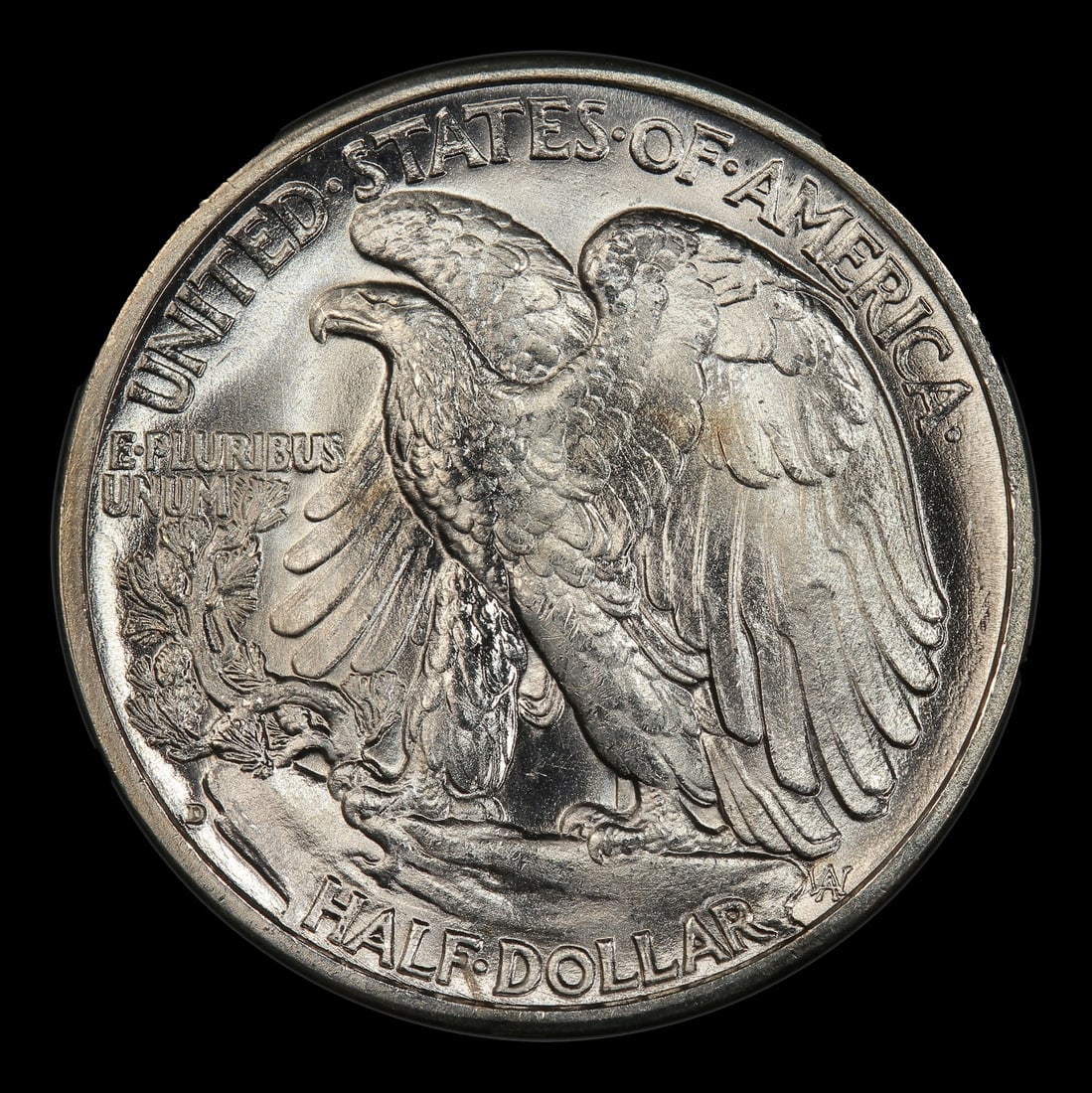 1938-d Walking Liberty Half Dollar Near Top Pop 50c ms67 SEGS - 3