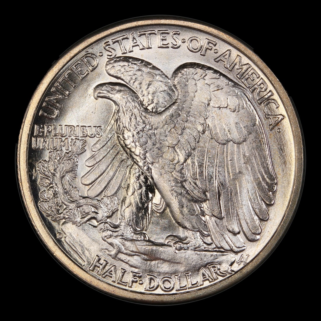 1938-d Walking Liberty Half Dollar Near Top Pop 50c ms67 SEGS - 3