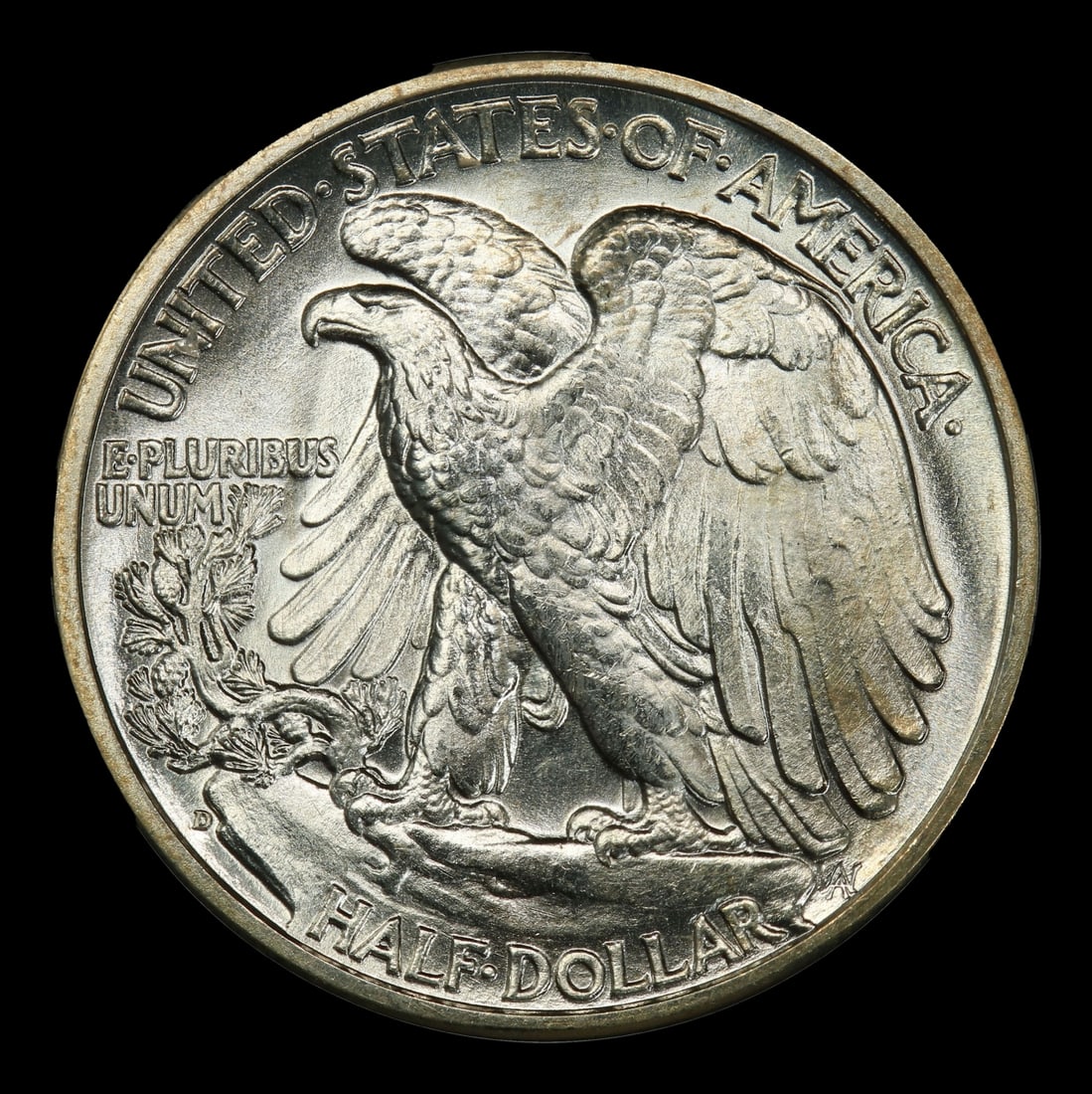1938-d Walking Liberty Half Dollar Near Top Pop 50c ms67 SEGS - 3