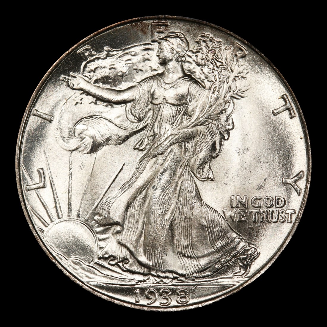 1938-p Walking Liberty Half Dollar 50c ms66+ SEGS - 2