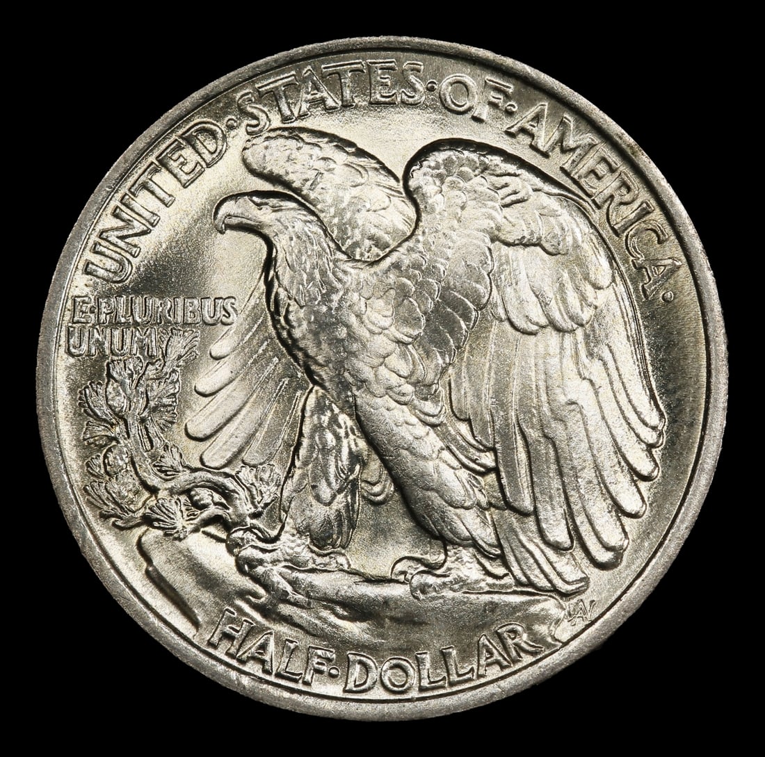 1938-p Walking Liberty Half Dollar Near Top Pop 50c ms67+ SEGS - 3