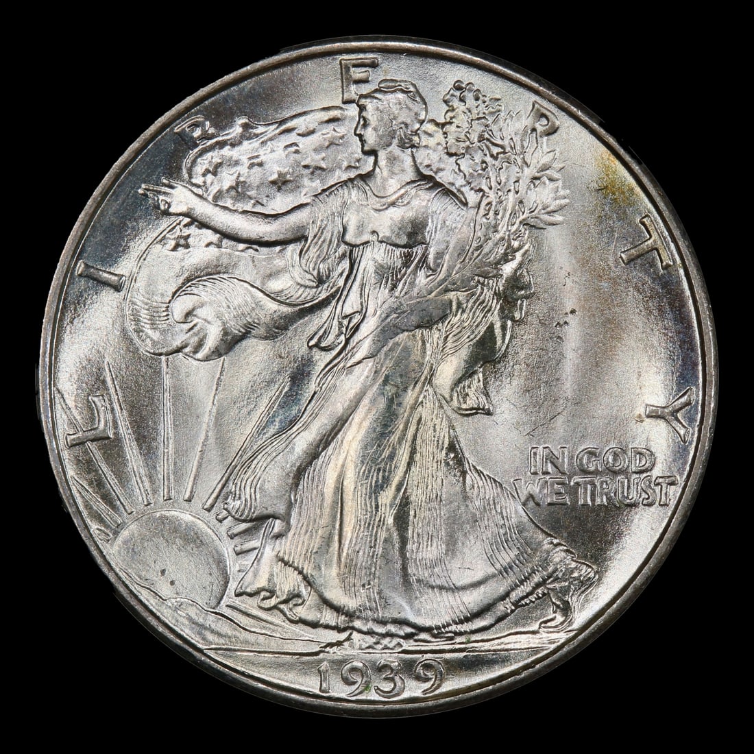 1939-d Walking Liberty Half Dollar 50c Grades ms66 - 2
