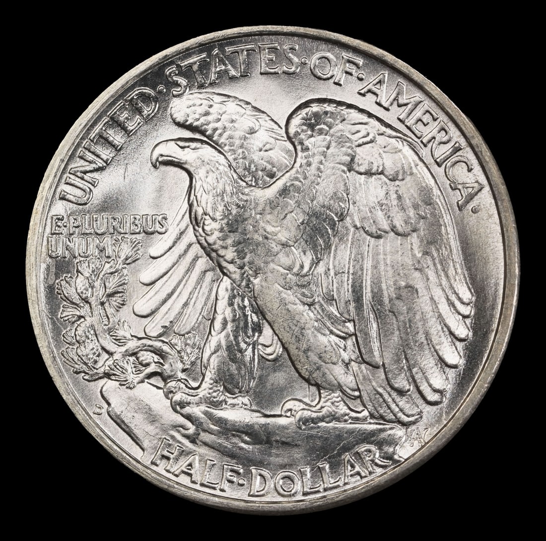 1939-d Walking Liberty Half Dollar Near Top Pop 50c ms67 SEGS - 3