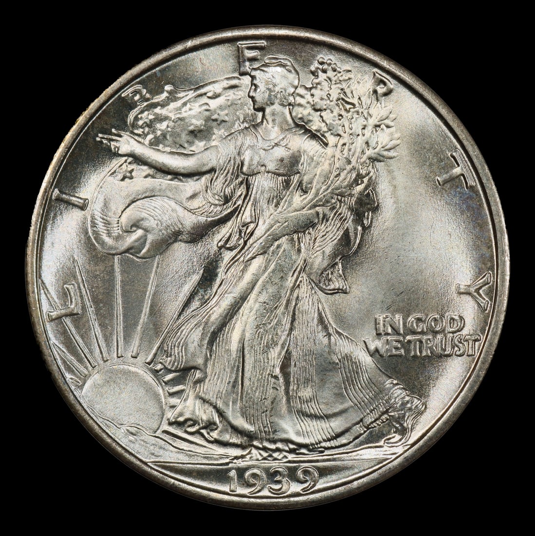 1939-s Walking Liberty Half Dollar Near Top Pop 50c ms67+ SEGS - 2