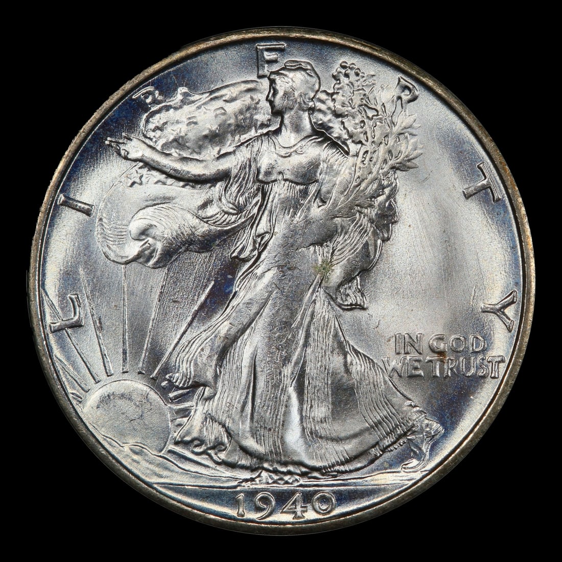 1940-s Walking Liberty Half Dollar 50c Grades ms65 - 2