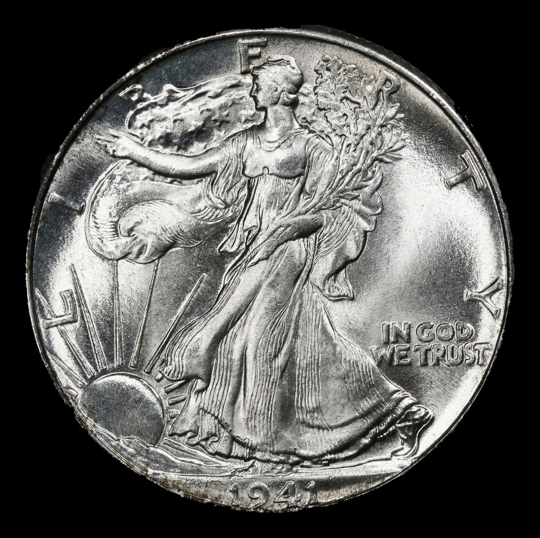 1941-p Walking Liberty Half Dollar Near Top Pop 50c ms68 SEGS - 2