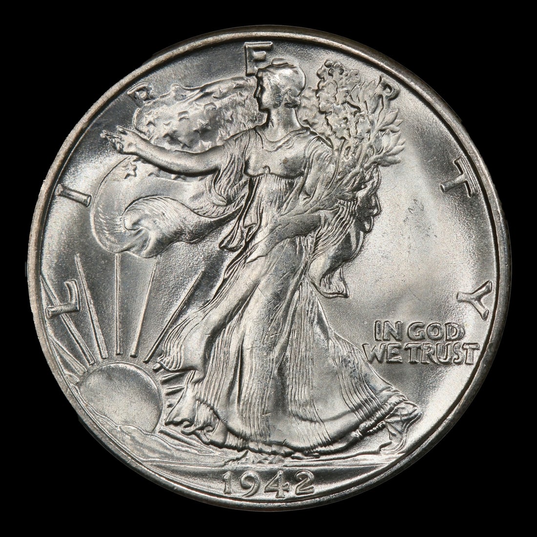 1942-s Walking Liberty Half Dollar 50c Grades ms66 - 2