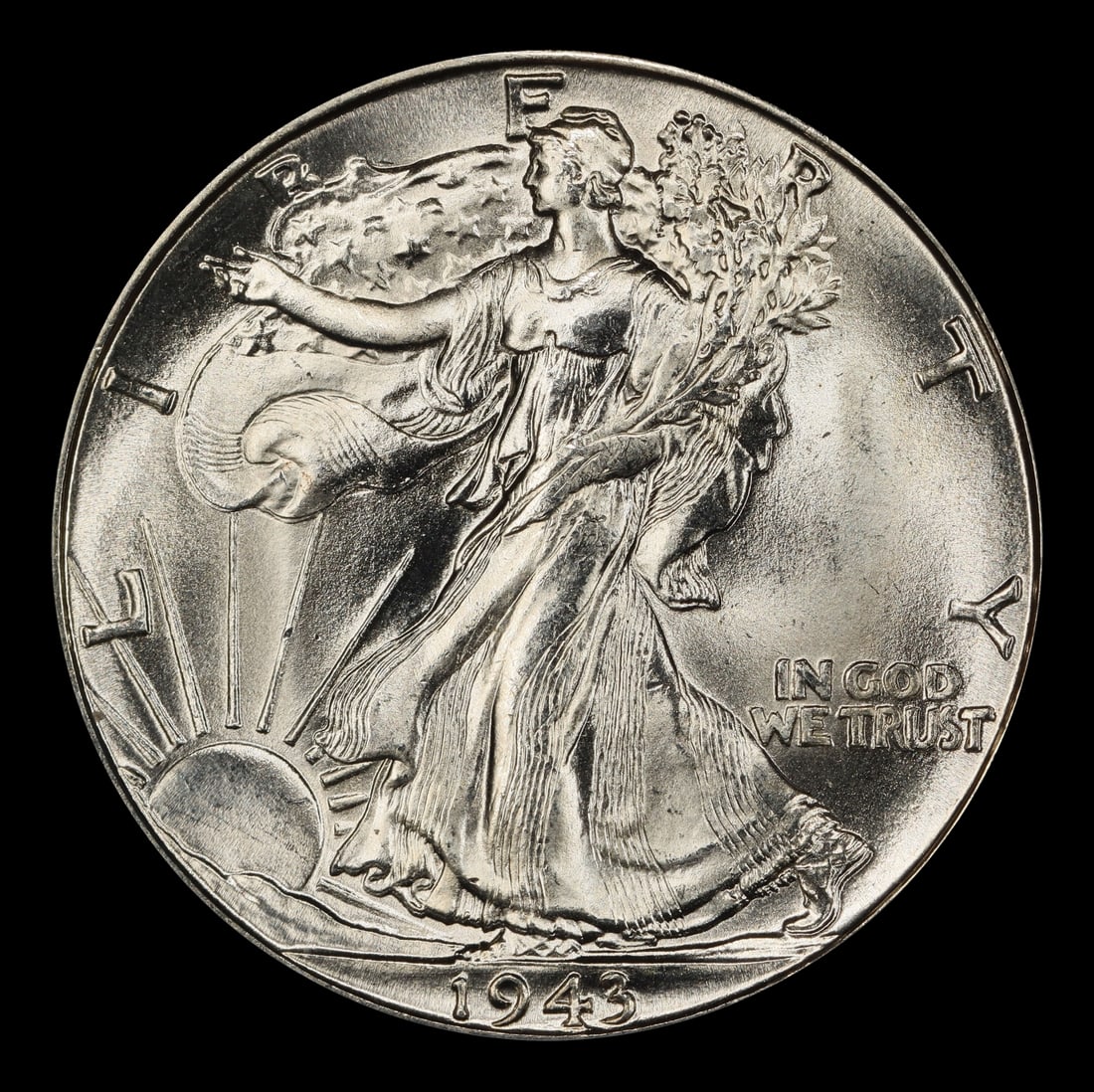 1943-d Walking Liberty Half Dollar 50c Grades ms66 - 2