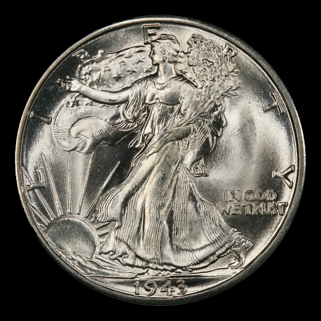 1943-d Walking Liberty Half Dollar 50c ms66+ SEGS - 2
