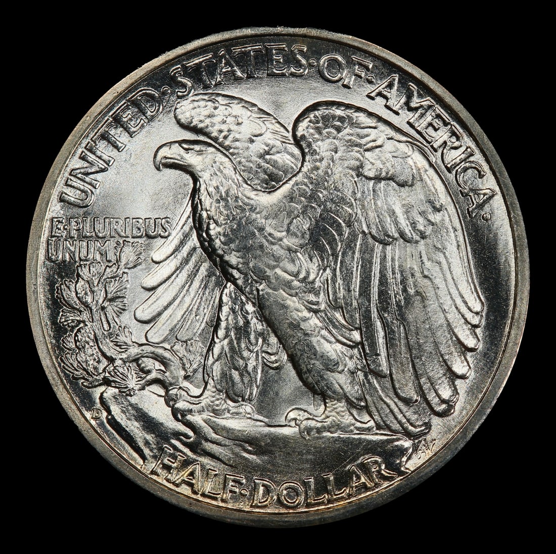 1943-d Walking Liberty Half Dollar Near Top Pop 50c ms67+ SEGS - 3