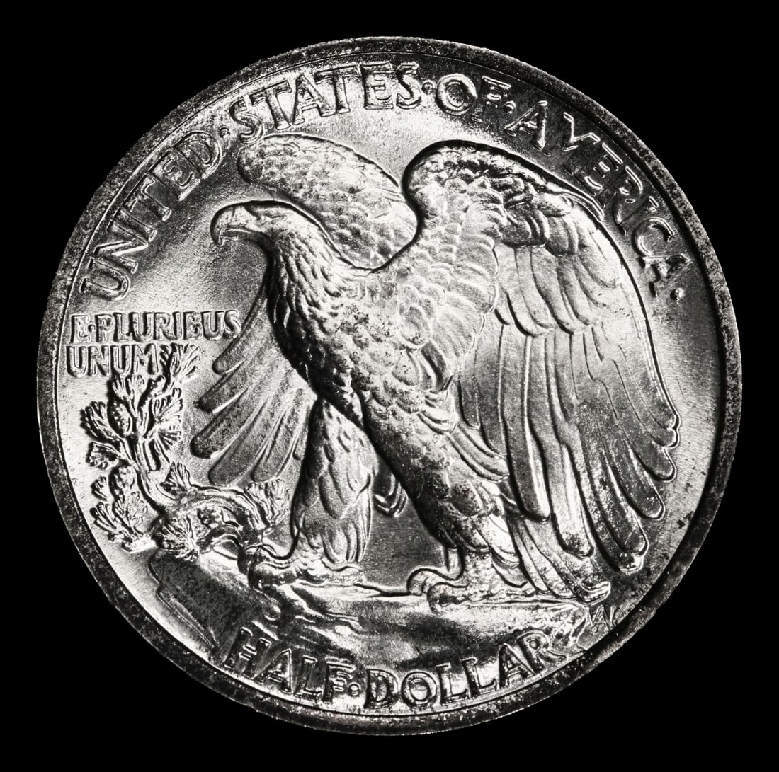 1943-p Walking Liberty Half Dollar Near Top Pop 50c ms68 SEGS - 3