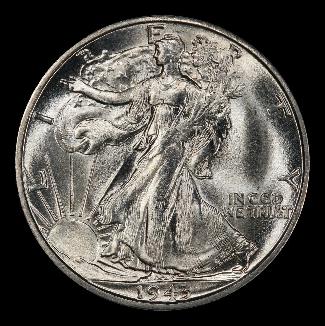 1943-s Walking Liberty Half Dollar 50c Grades ms65 - 2