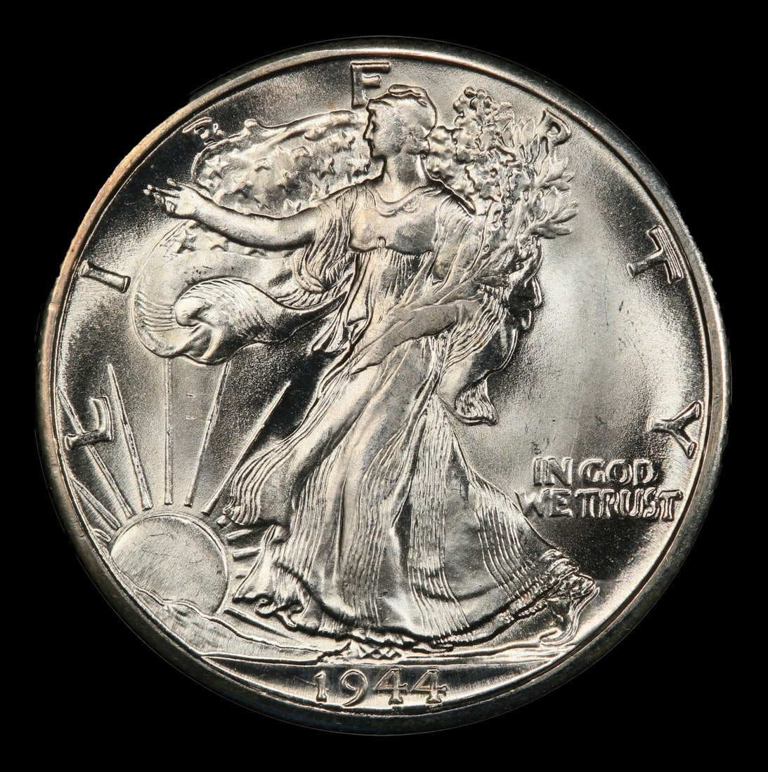 1944-d Walking Liberty Half Dollar Near Top Pop 50c ms67 SEGS - 2