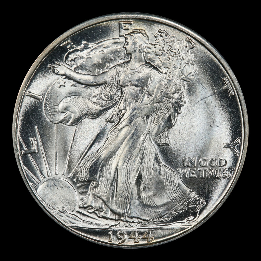 1944-d Walking Liberty Half Dollar Near Top Pop 50c ms67+ SEGS - 2