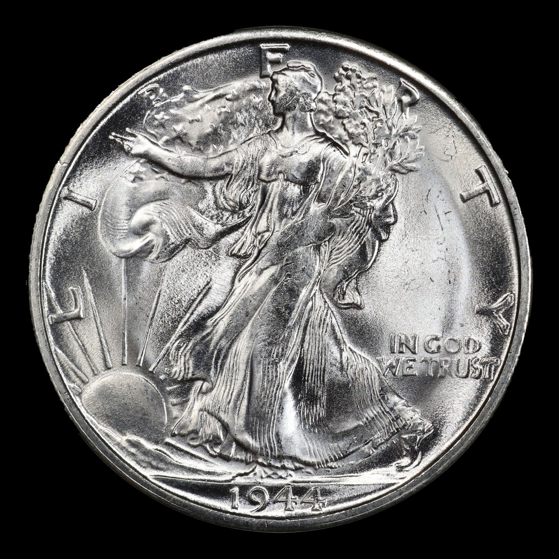 1944-s Walking Liberty Half Dollar 50c Grades ms65+ - 2