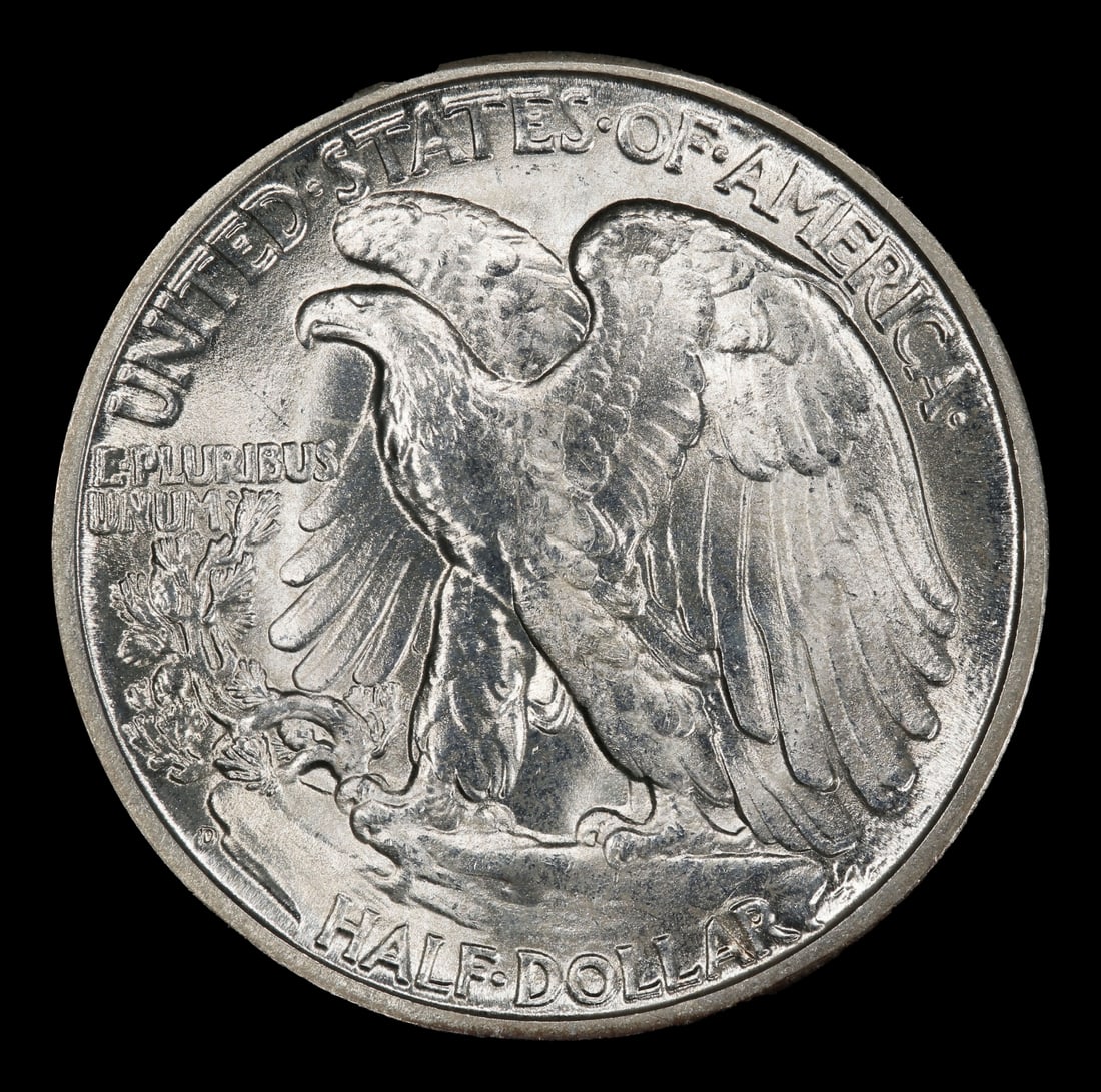 1946-d Walking Liberty Half Dollar Near Top Pop 50c ms67 SEGS - 3