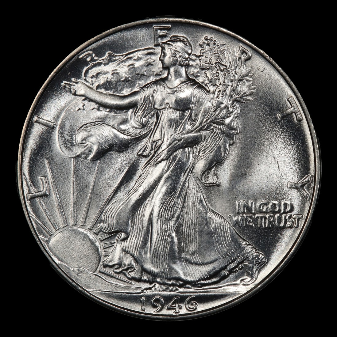 1946-p Walking Liberty Half Dollar 50c Grades ms66 - 2