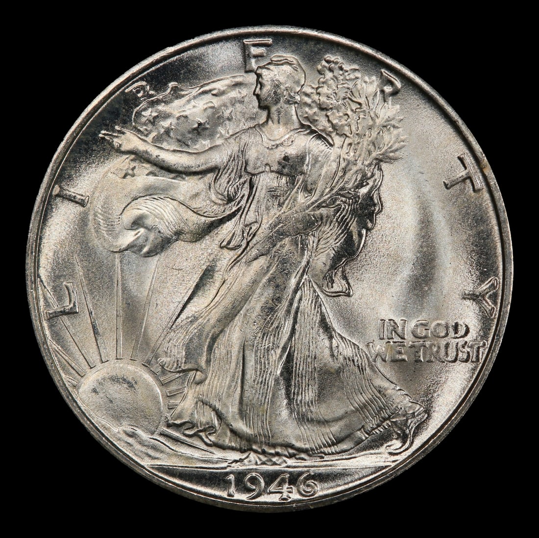 1946-s Walking Liberty Half Dollar 50c Grades ms66 - 2