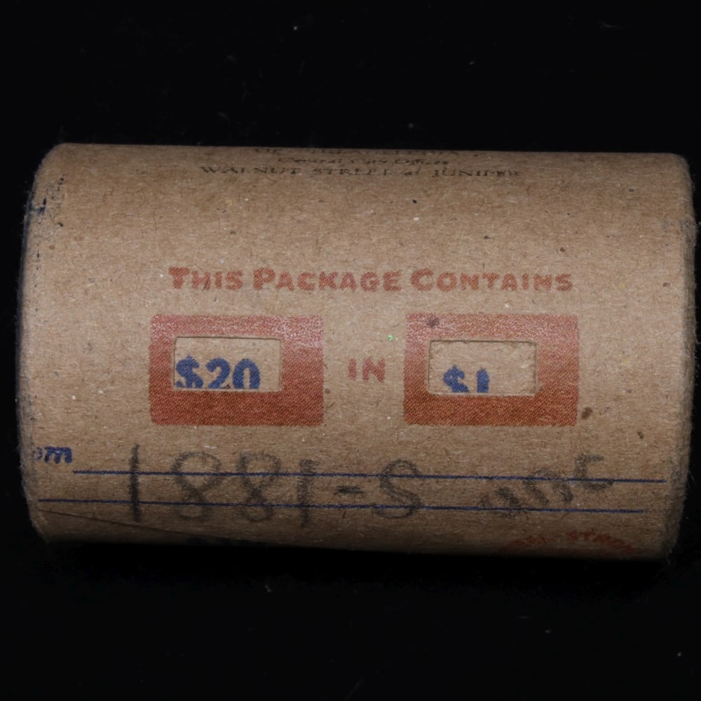 Full solid date 1881-s Uncirculated Morgan silver dollar roll, 20 coins - 4