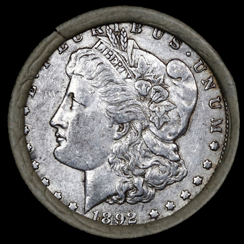 10 Circ Morgan Silver Dollar $1 Roll SEARS 1892/'P' Rev Ends - 2