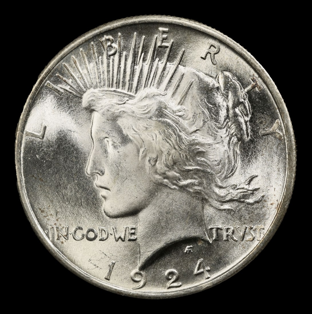 1924-p Peace Dollar $1 ms66+ SEGS - 2