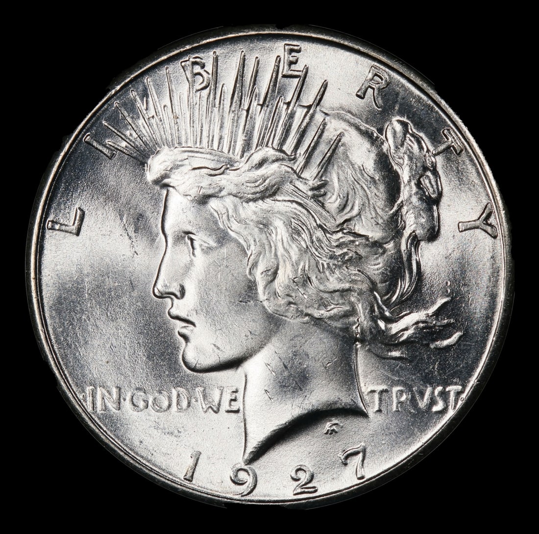 1927-s Peace Dollar $1 ms63+ USCG - 2