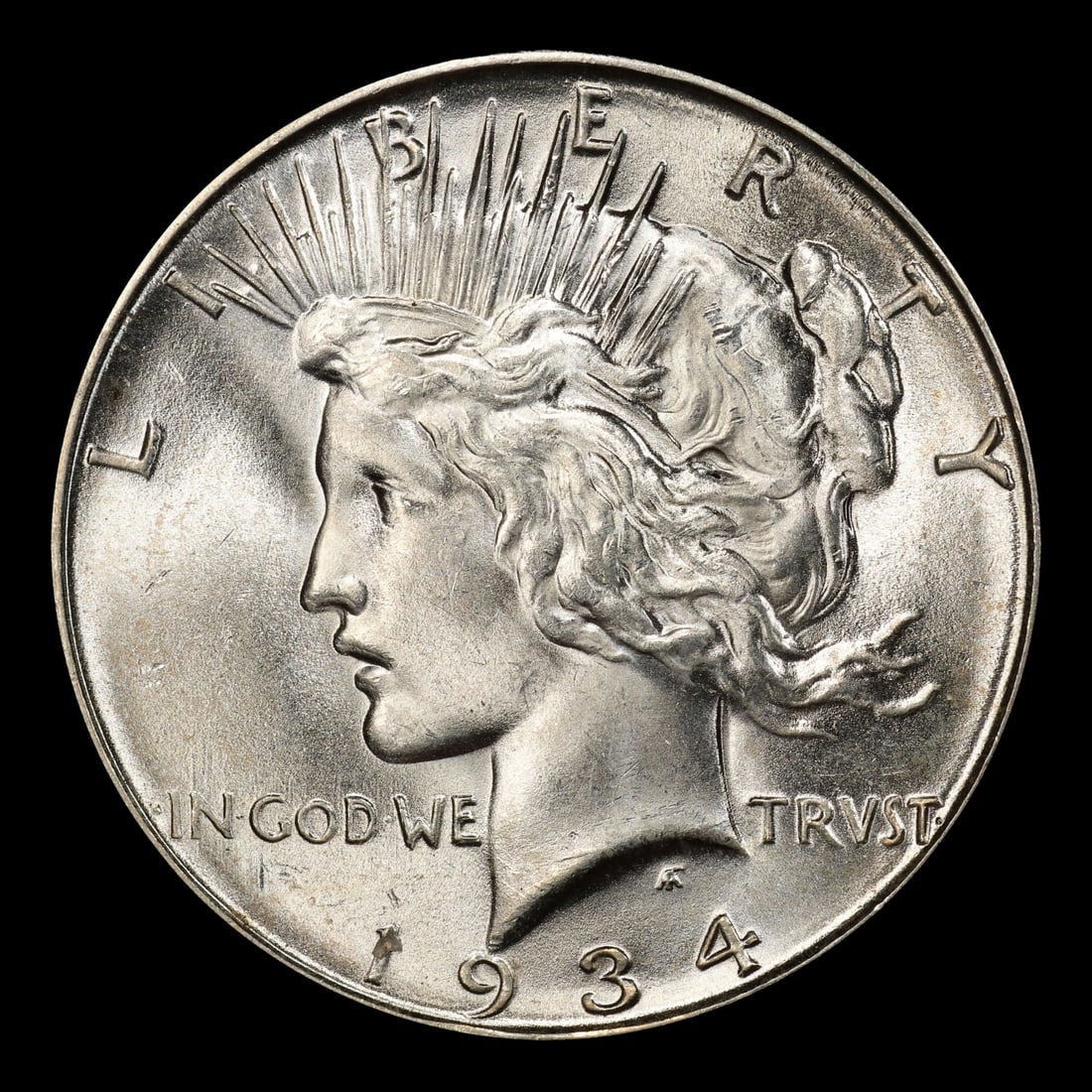 1934-d Peace Dollar $1 Grades ms64 - 2