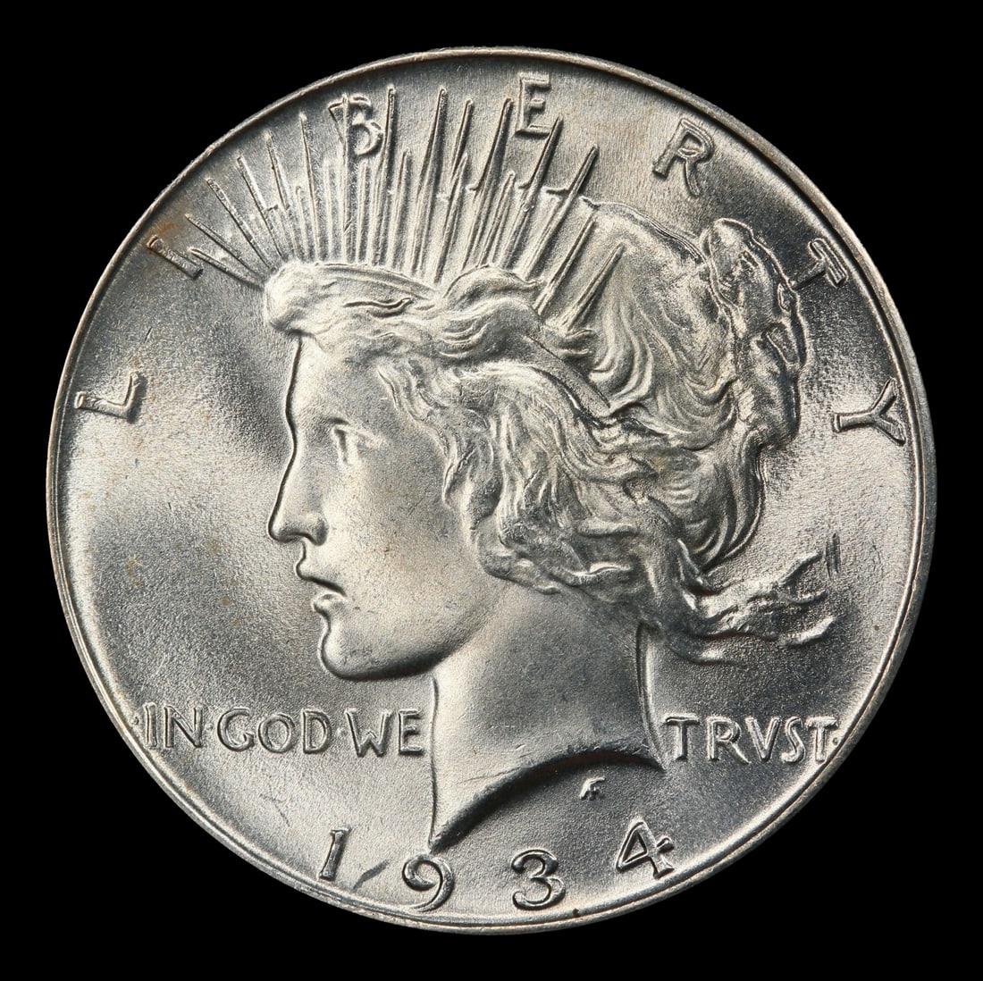 1934-p Peace Dollar Near Top Pop $1 ms66 SEGS - 2