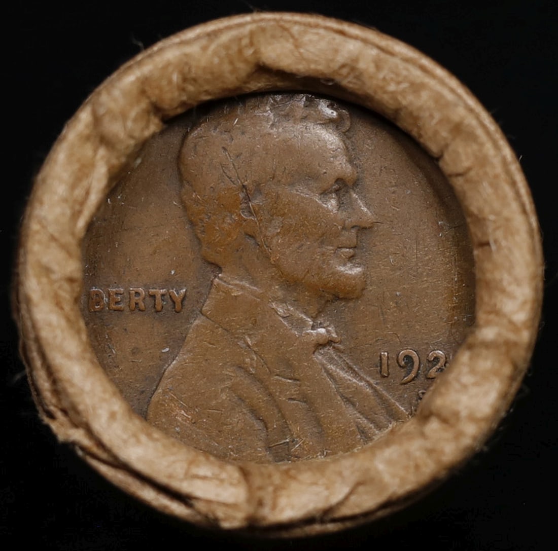 Lincoln Wheat Cent 1c Mixed Roll Orig Brandt McDonalds Wrapper, 1921-s end, Wheat other end - 2