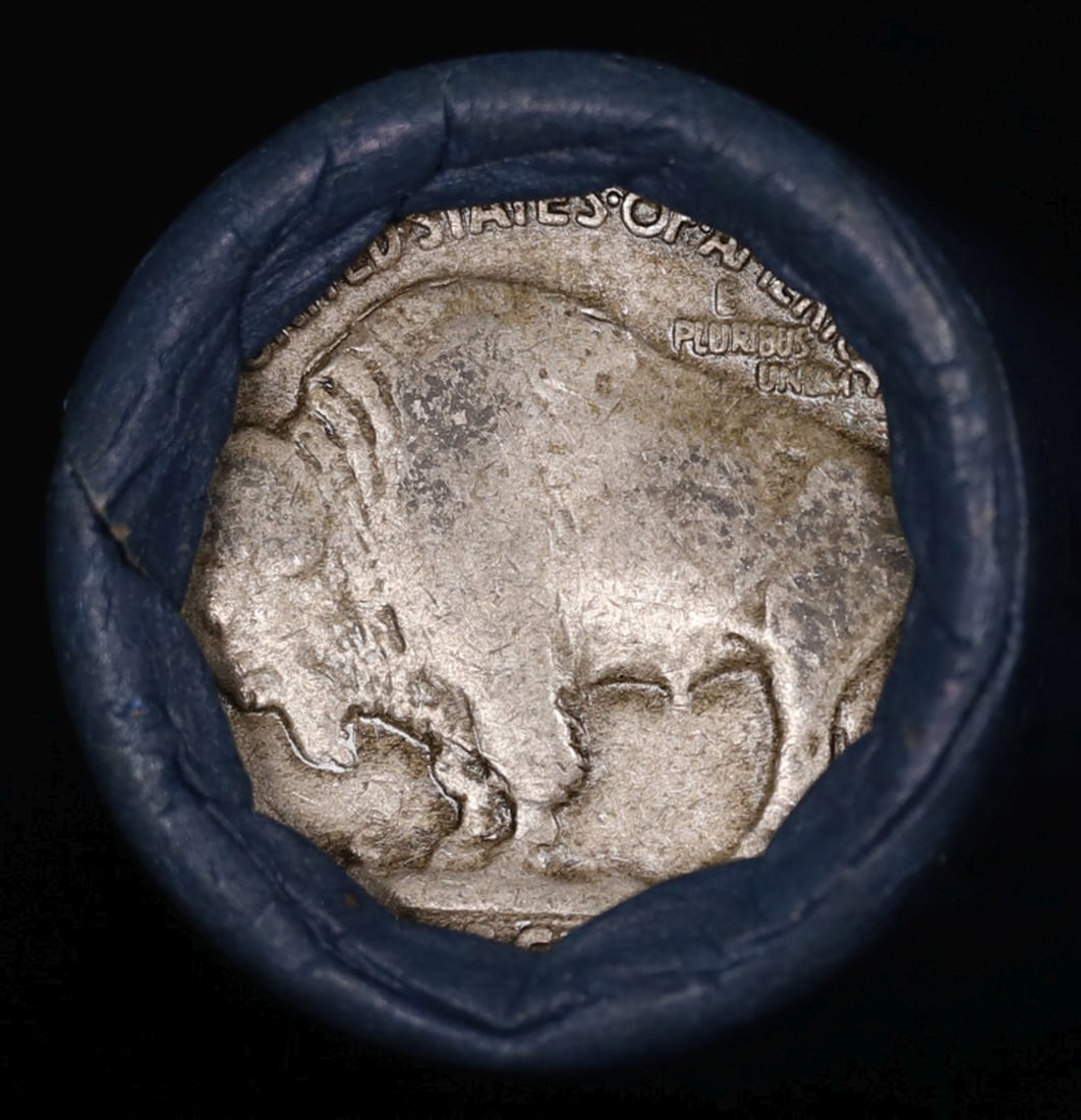 Buffalo Nickel Shotgun Roll in Old Bank Style 'Bell Telephone' Wrapper 1916 & D Mint Ends - 3