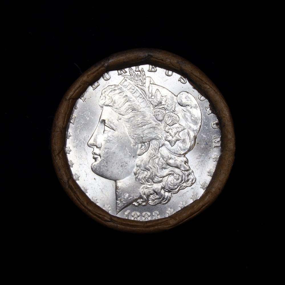 Full solid date 1883-o Uncirculated Morgan silver dollar roll, 20 coins - 2