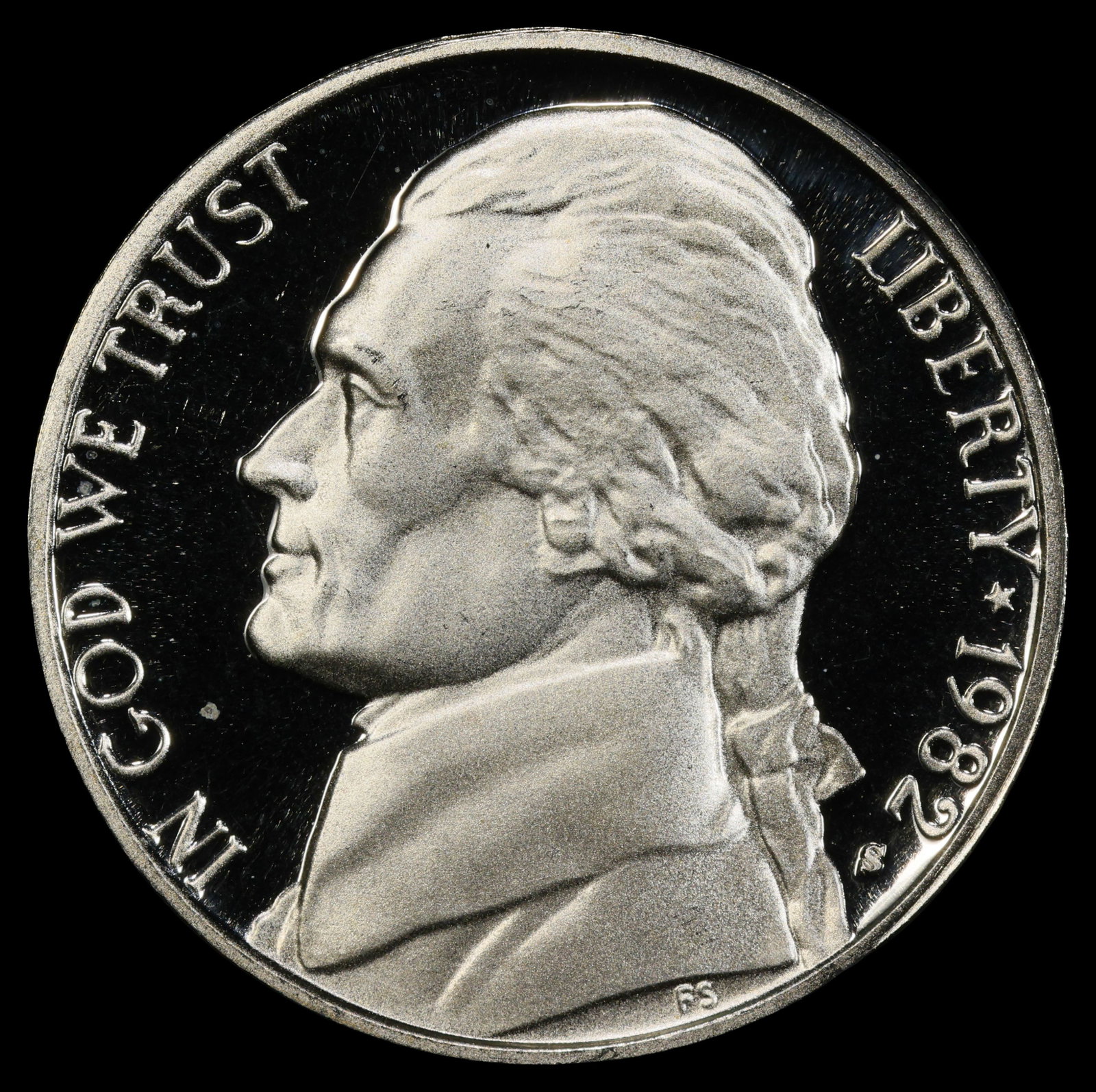 1982-s Proof Jefferson Nickel 5c pr70 dcam SEGS - 2