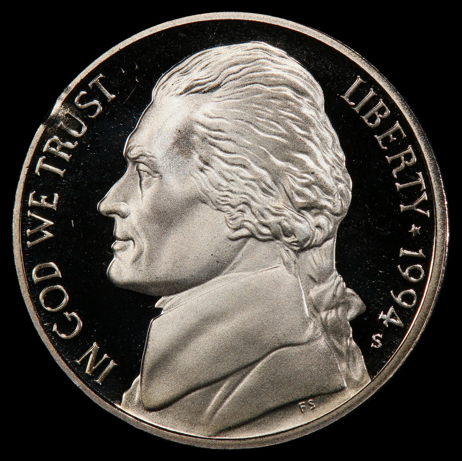 1994-s Proof Jefferson Nickel 5c pr70 dcam SEGS - 2