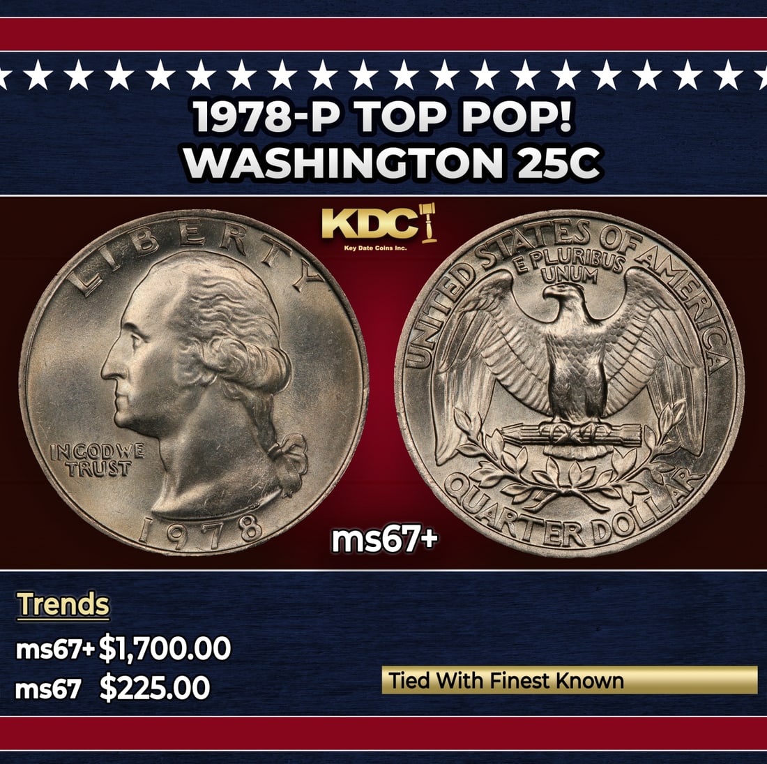 1978-p Washington Quarter TOP POP! 25c ms67+ SEGS: 1978-p TOP POP! Washington Quarter 25c ms67+ SEGS.