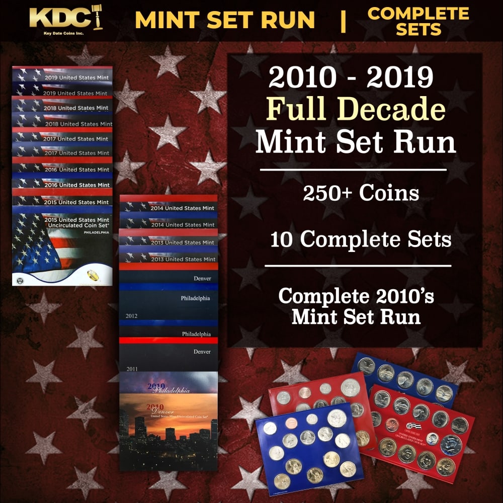2010-2019 Full Decade Mint Set Run - 250+ Coins, 10 Complete Sets: 2010-2019 Full Decade Mint Set Run - 250+ Coins, 10 Complete Sets. 2010-2019 Full Decade Mint Set Run - 254 Coins, 10 Complete Sets