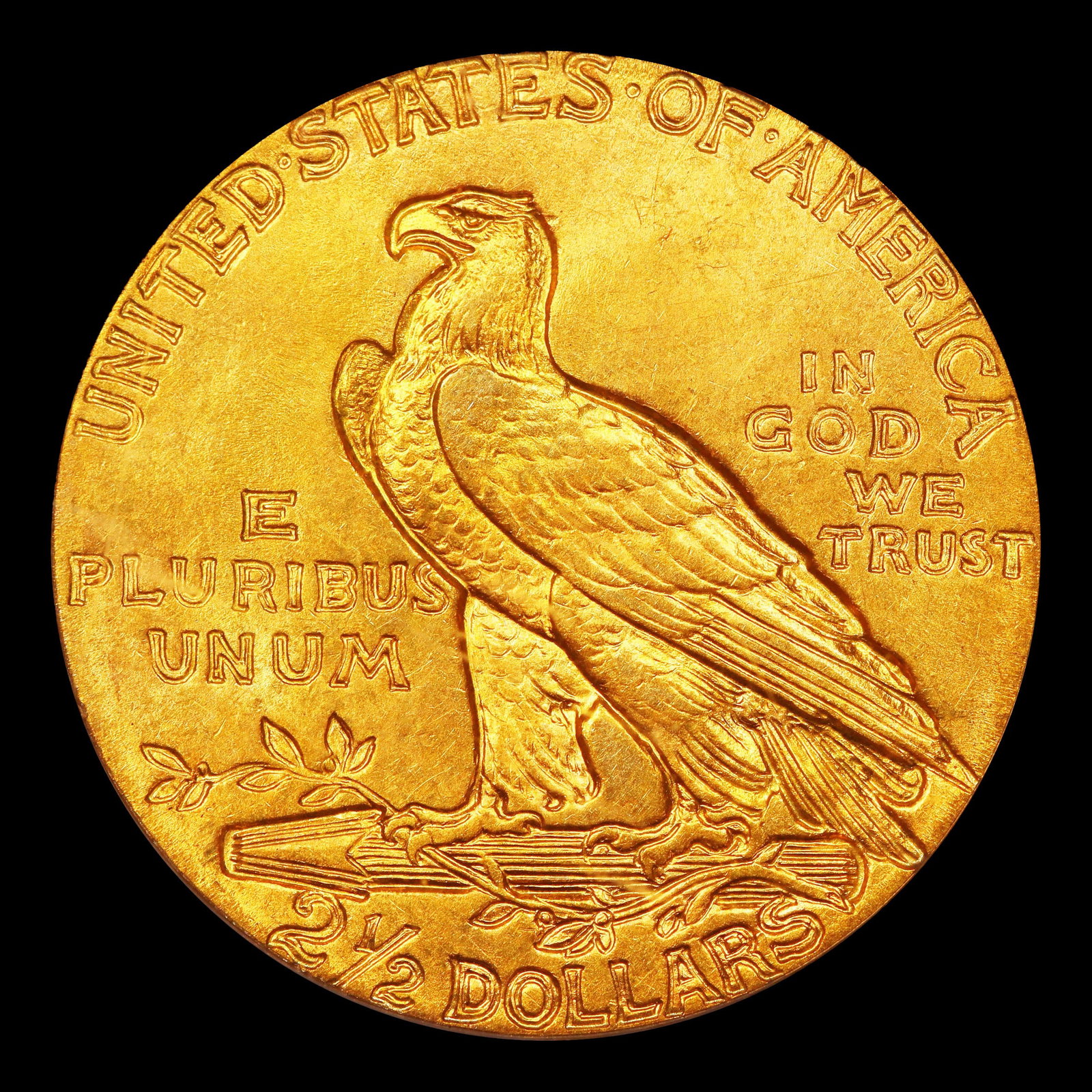 1908-p Gold Indian Quarter Eagle Near Top Pop! $2 1/2 ms66 USCG - 3