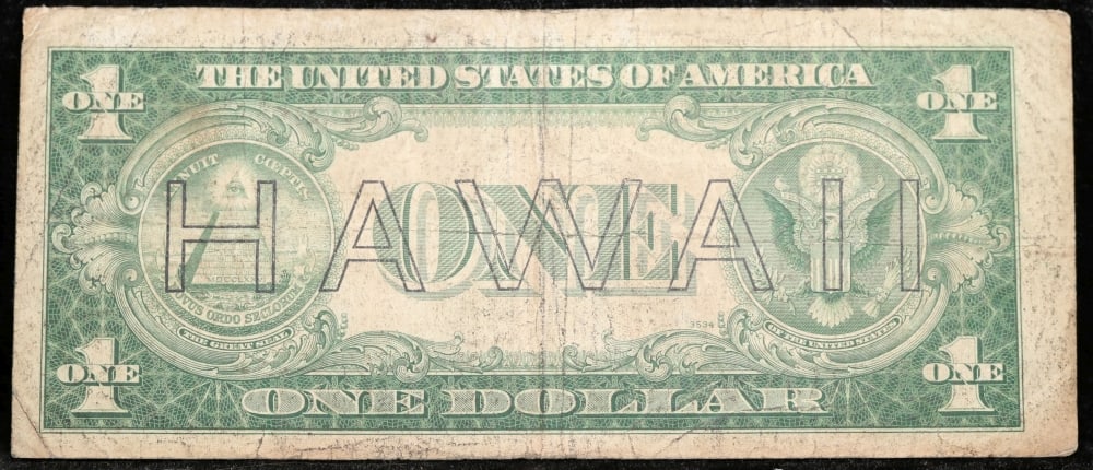 1935A $1 Silver Certificate Hawaii WWII Emergency Currency Grades vf+ - 3