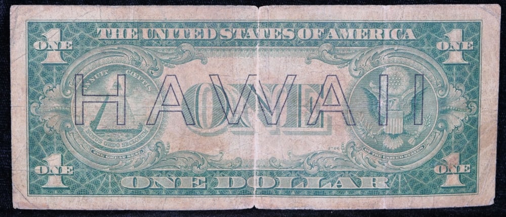 1935A $1 Silver Certificate Hawaii WWII Emergency Currency Rare CC Block Grades vf+ - 3