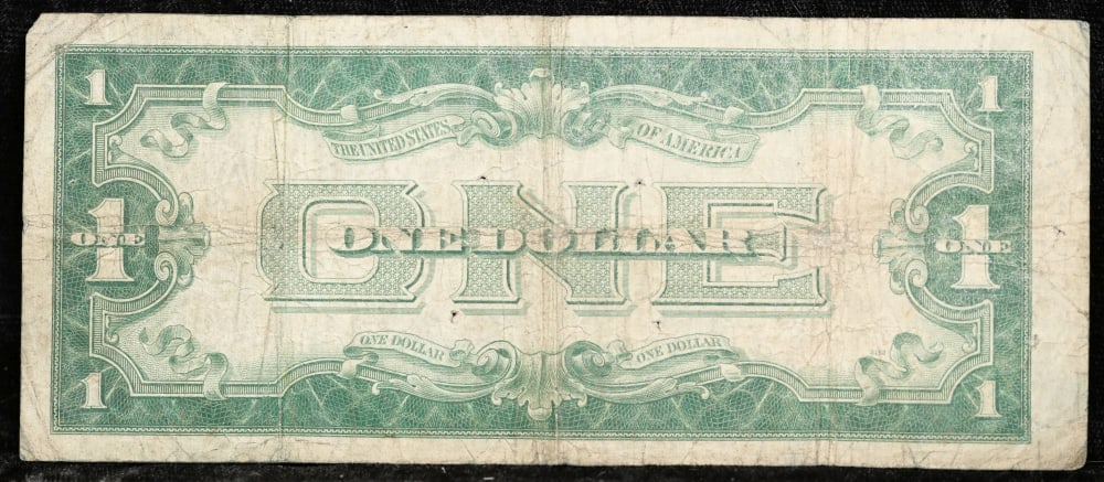1928A $1 Blue Seal Silver Certificate "Funnyback" Grades vf+ - 3