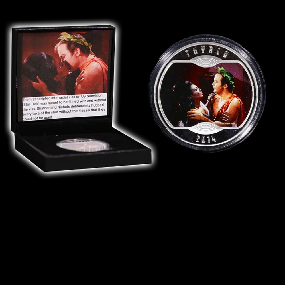 1 PC. Star Trek (The Kiss) Silver Plated Round Collection In Custom Box W/ Special Backer card - 3