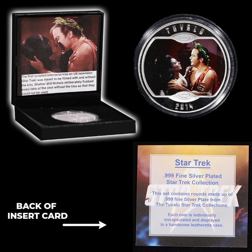 1 PC. Star Trek (The Kiss) Silver Plated Round Collection In Custom Box W/ Special Backer card - 4