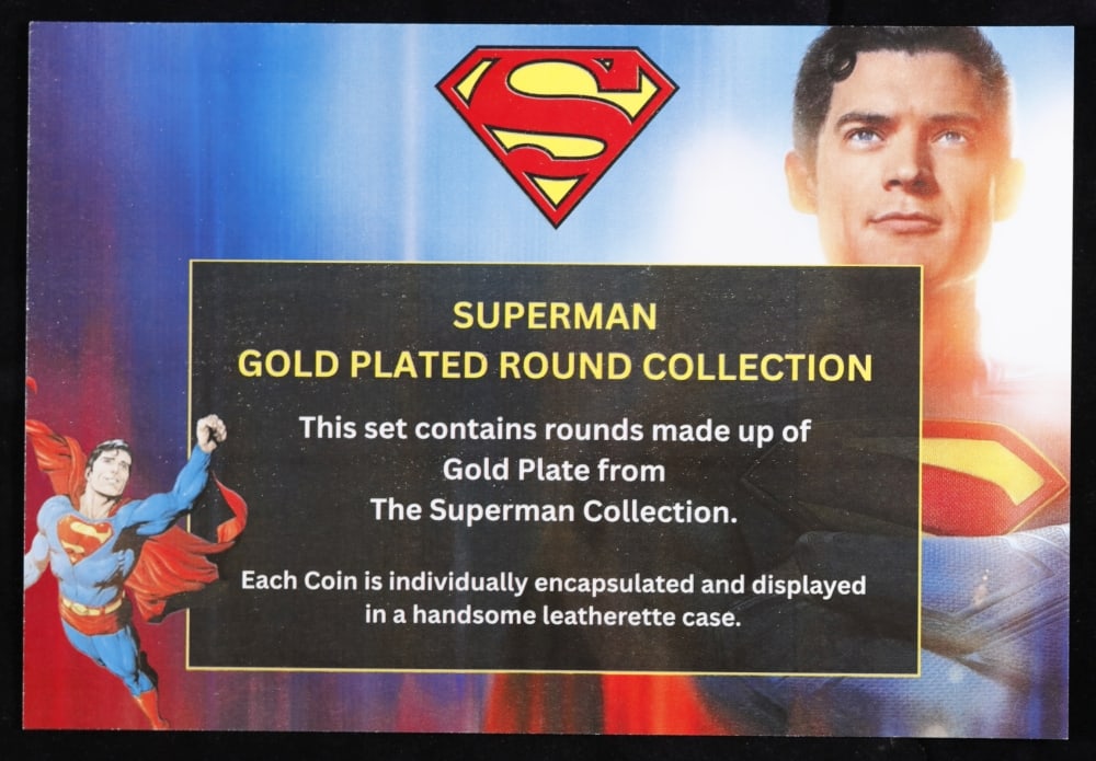 12 Coin James Gunn Superman Gold Plated Round Collection In Custom Box W/ Special Backer card - 8
