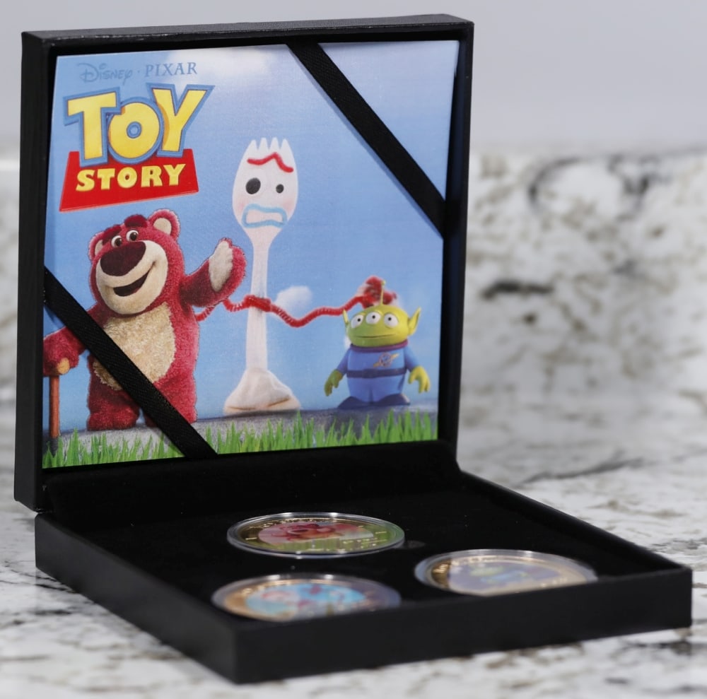 3 Coin Toy Story Gold Plated Round Collection In Custom Box W/ Special Backer card - 2