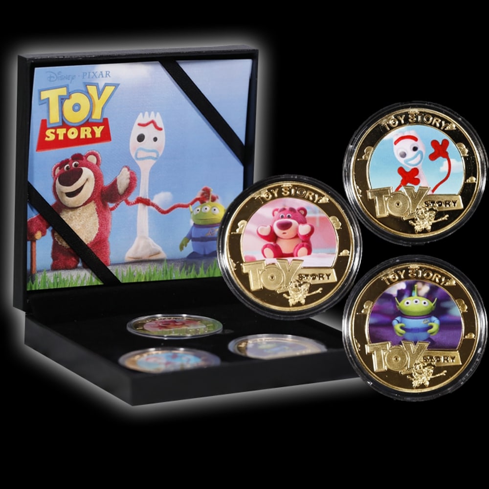 3 Coin Toy Story Gold Plated Round Collection In Custom Box W/ Special Backer card - 5