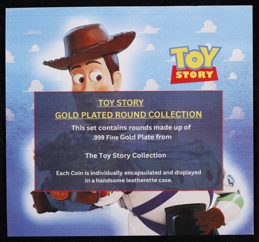 3 Coin Toy Story Gold Plated Round Collection In Custom Box W/ Special Backer card - 8