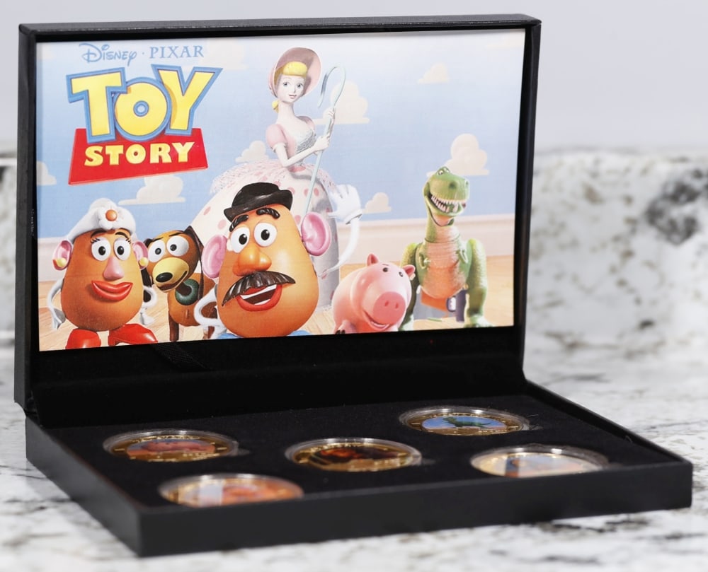 5 Coin Toy Story Gold Plated Round Collection In Custom Box W/ Special Backer card - 2