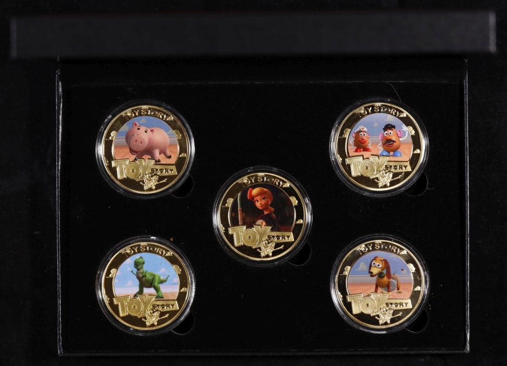 5 Coin Toy Story Gold Plated Round Collection In Custom Box W/ Special Backer card - 3