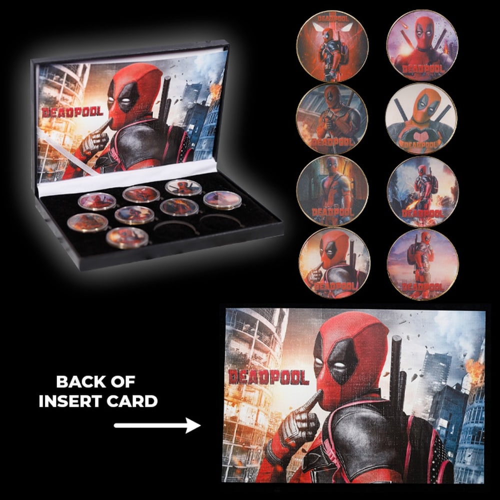 8 Coin Marvel Disney Deadpool Gold Plated Round Collection x-men - 4