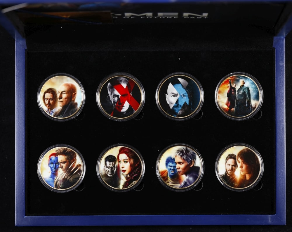 Limited Edition 8 X-Men Days of Future Past Gold Plated Collection In Custom WOODEN Box W/ Specia... - 2
